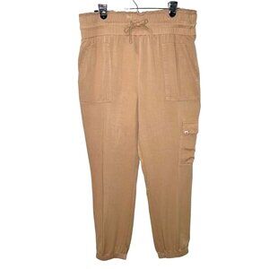 Juicy Couture Womens Cargo Jogger Pants XXL Beige Rayon Relaxed Style